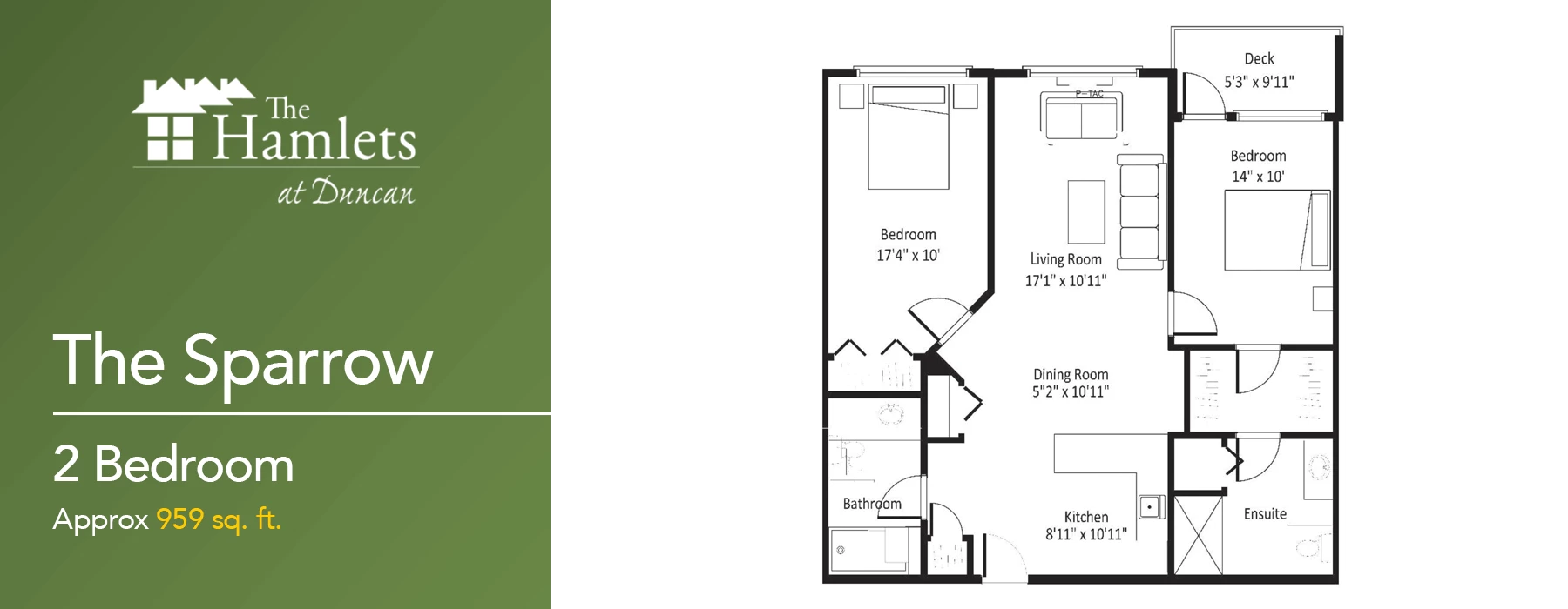 The Sparrow Plan- 2 Bedroom senior apartment