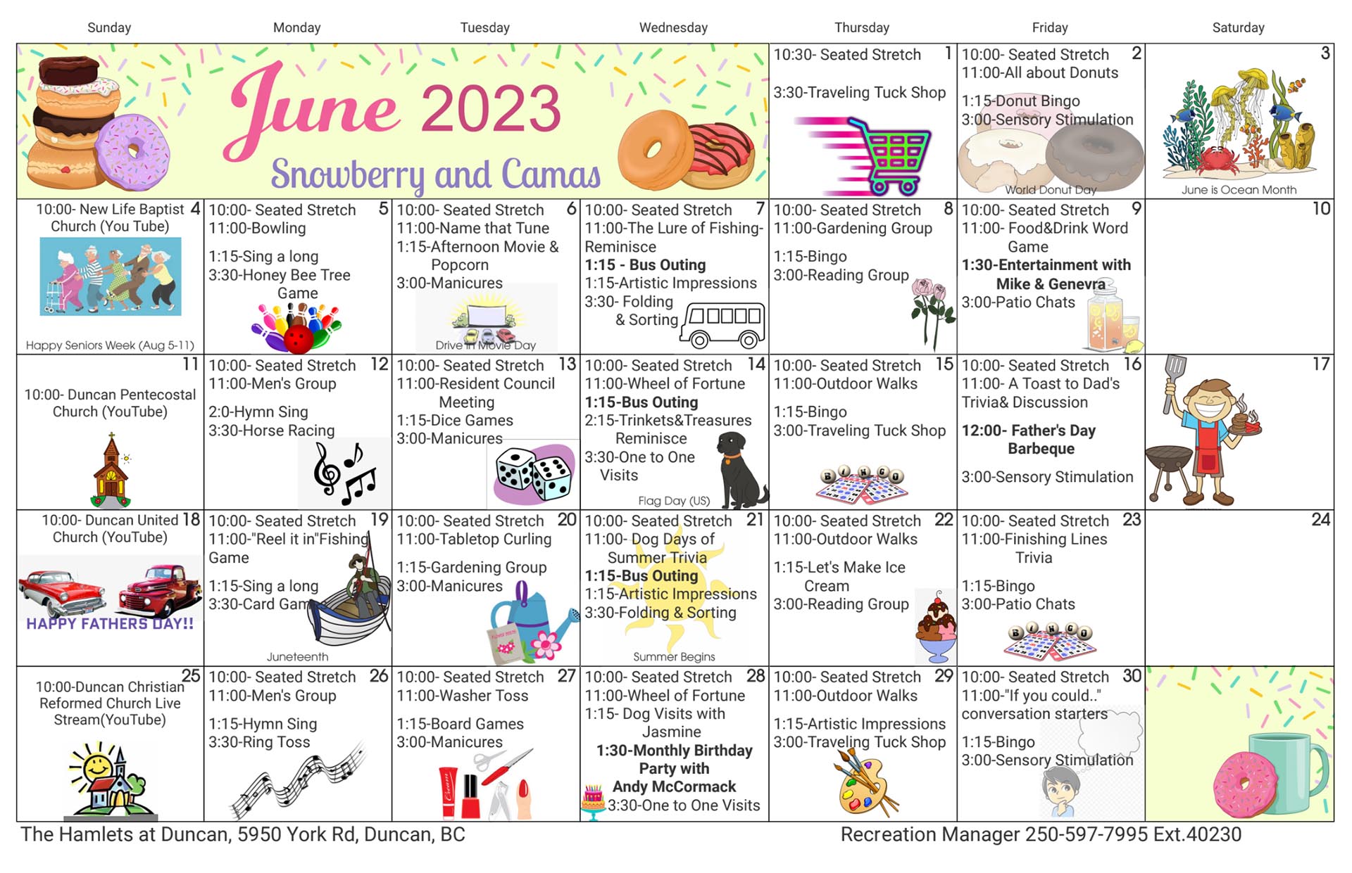 June 2023 Snowberry and Camas Calendar