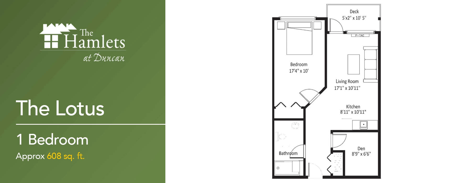 Our Lotus plan - One bedroom senior apartment